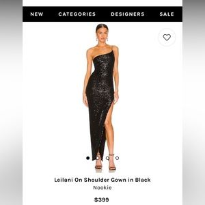 Nookie one shoulder sparkly gown